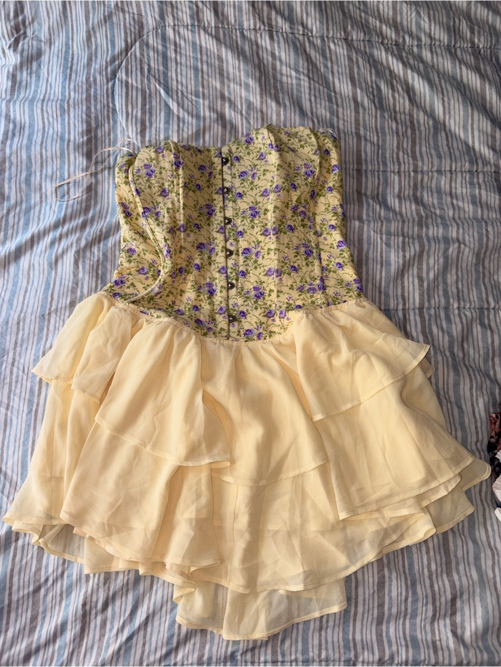 Yellow Floral Corset Dress